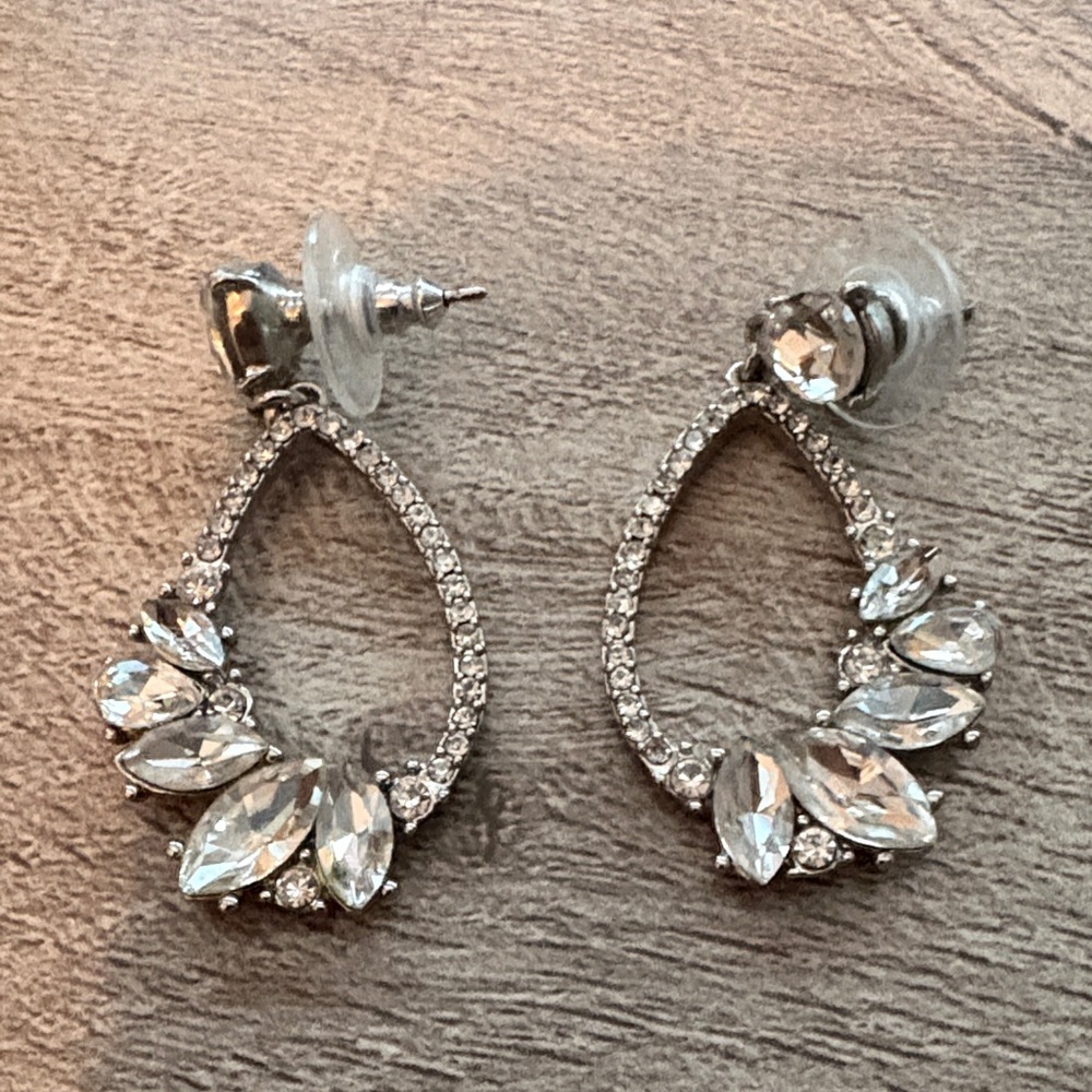 3/$6 Elegant Costume Jewelry Silver Teardrop Earrings